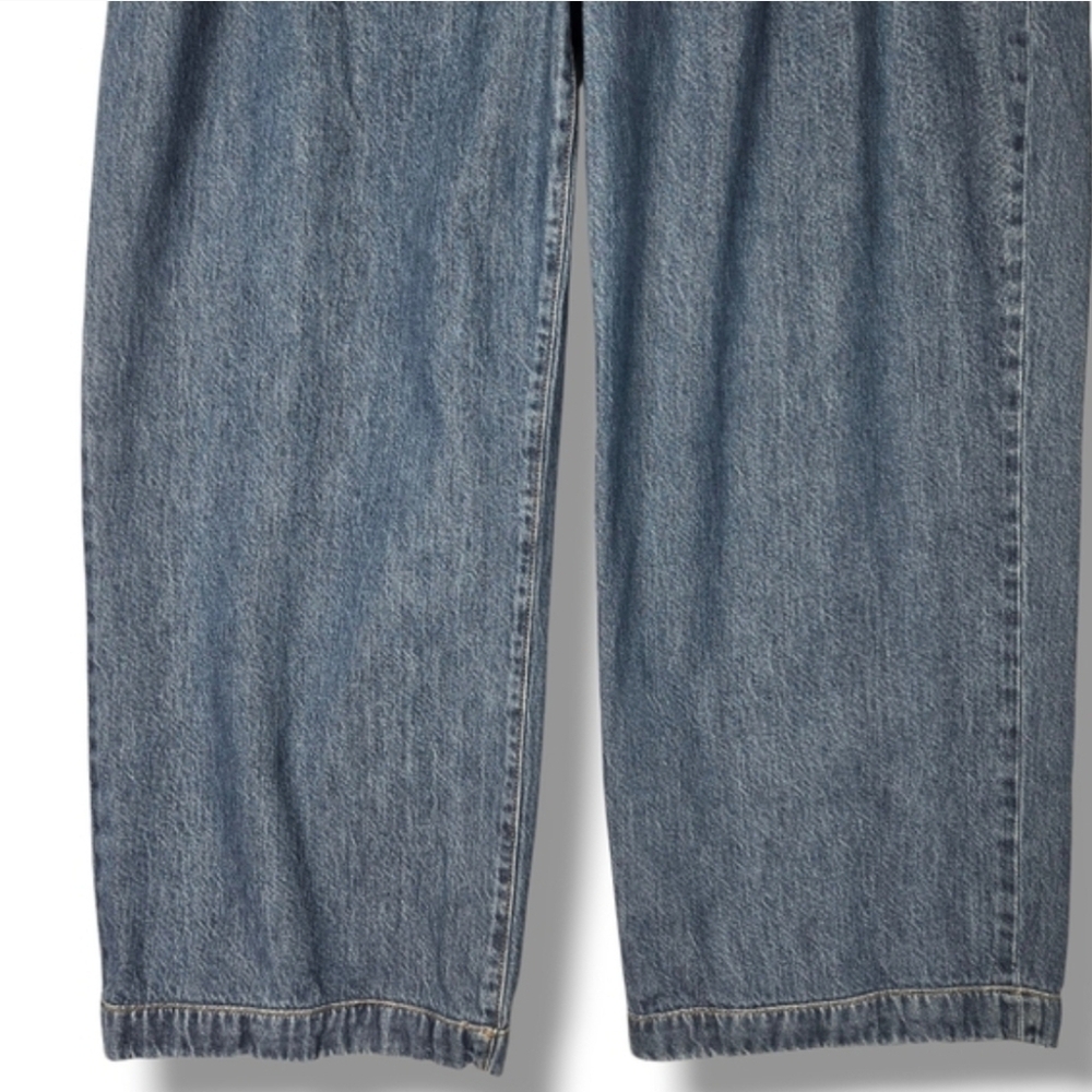 Madewell Baggy Straight Jean size 33 Pleats Wide Leg High Rise Trouser Pockets - Picture 5 of 16